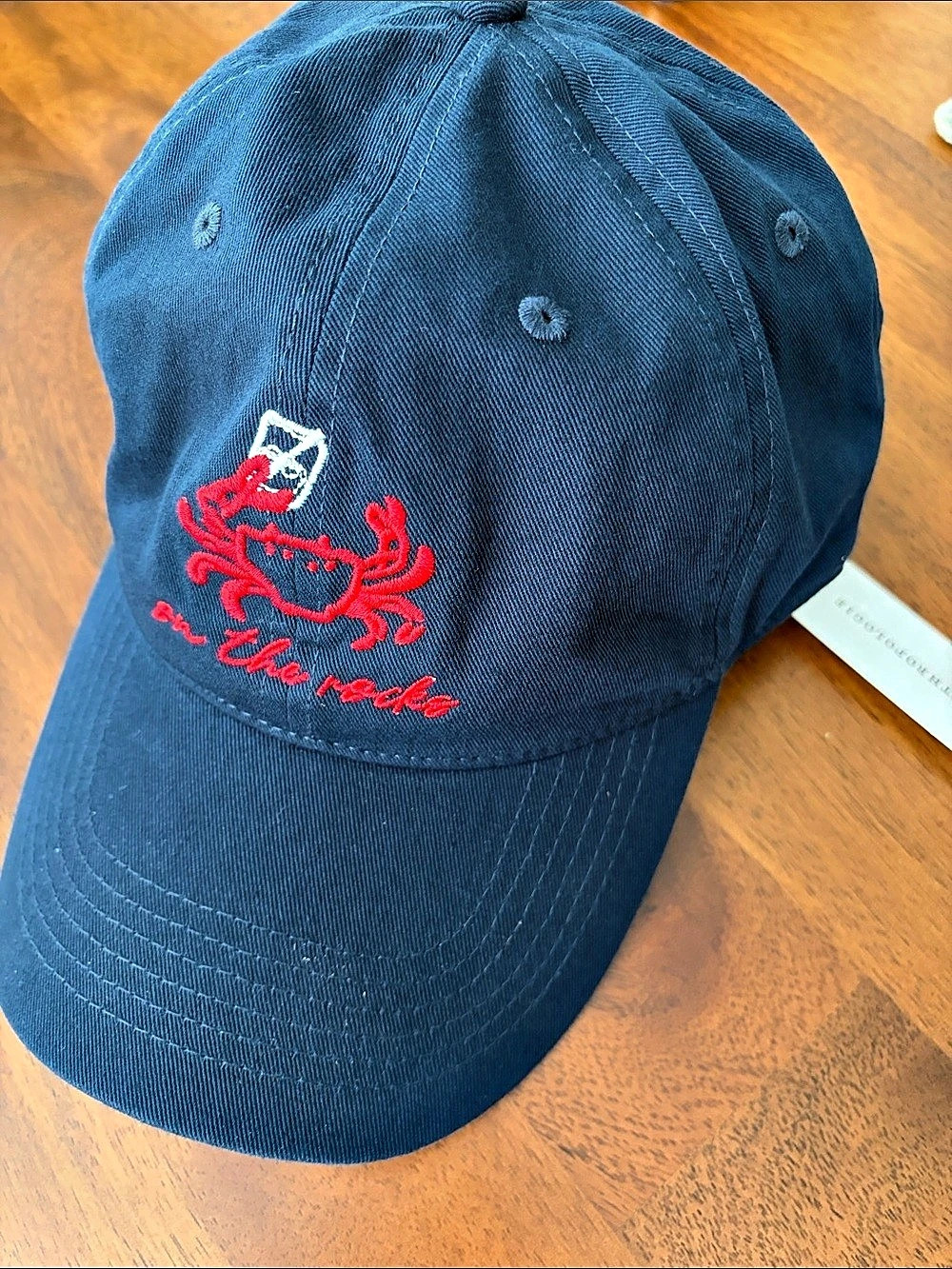 Anthropologie Navy Provincetown On the Rocks Crab Embroidered NWT